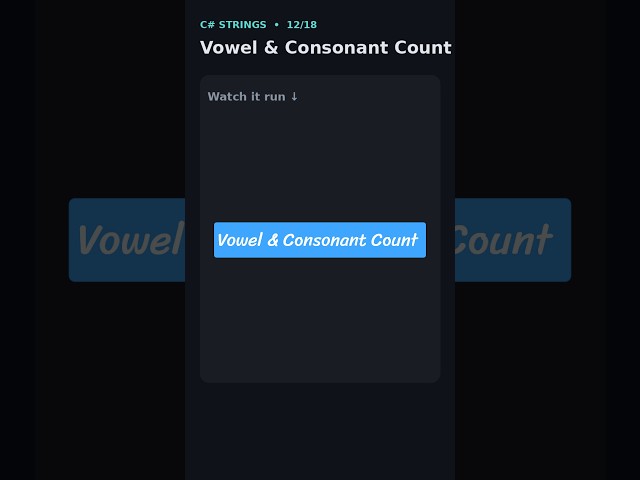 Count Vowels in a String — LINQ Trick #nextlinecoder