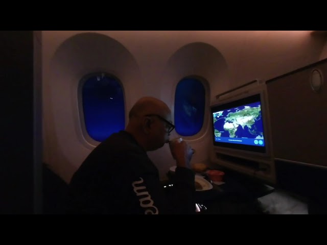 Breakfast on United Air flight in VR180