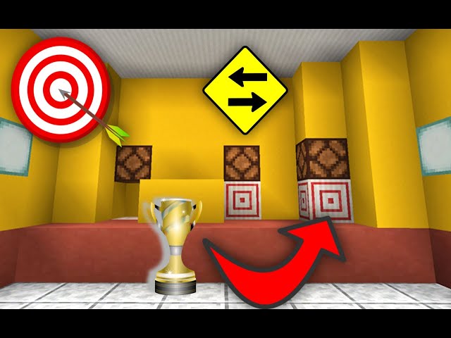 Minecraft - How to make a Moving Target Range with Prize Drop - Easy Redstone