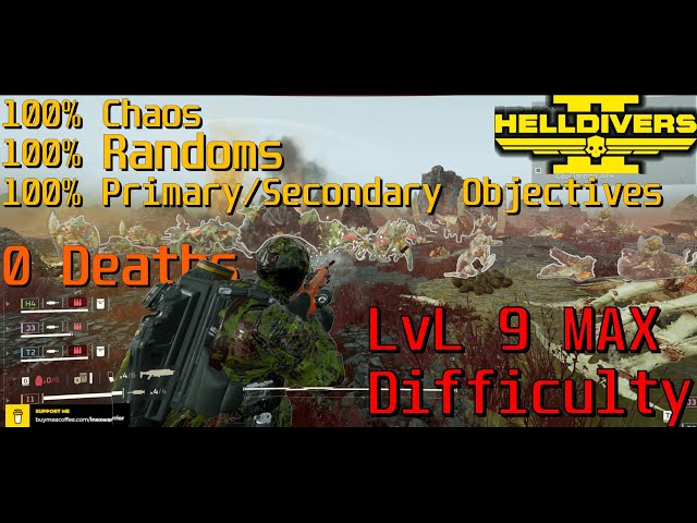 Helldivers 2 - DEATHLESS with RANDOMS LvL 9 MAX DIFF - All Primaries/Secondaries