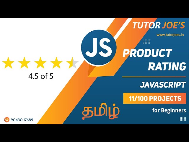 Star Rating in JavaScript | Tutor Joes | Tamil | Project - 11/100