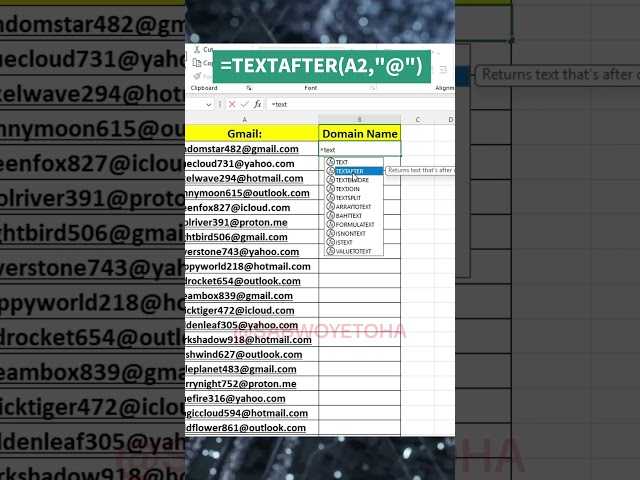 How to Separate Domain from Gmail in Excel | Beginner Friendly! microsoftexcel 38