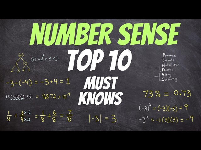 Number Sense - Top 10 Must Knows (ultimate study guide)