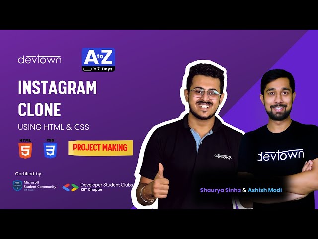 INSTAGRAM Clone A to Z in 7 Days｜ Using HTML & CSS ｜ PROJECT MAKING