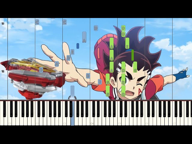 Beyblade Burst Turbo - Theme Song (Piano Tutorial) [Synthesia]