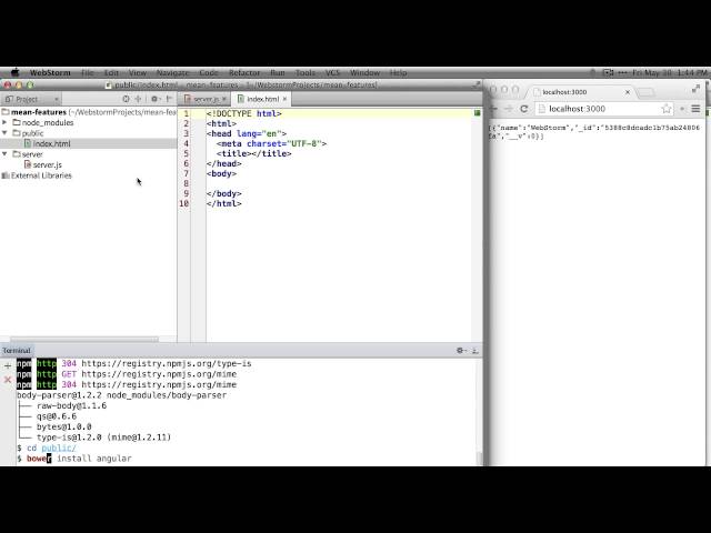 WebStorm - MEAN Stack Walkthrough and Tips