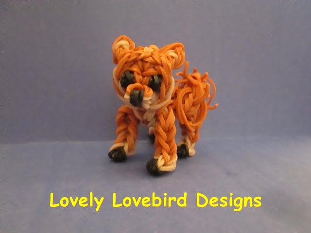 Rainbow Loom Shiba Inu Dog or Puppy Charm. 3-D.