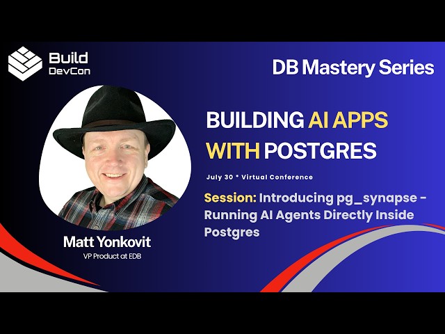 Introducing pg_synapse - Running AI Agents Directly Inside Postgres - Matt Yonkovit