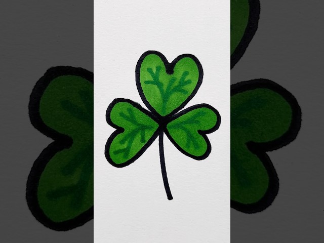 Happy Saint Patrick’s Day ☘️ Shamrock Drawing #art #drawing #misterbrush #stpatricksday #ireland
