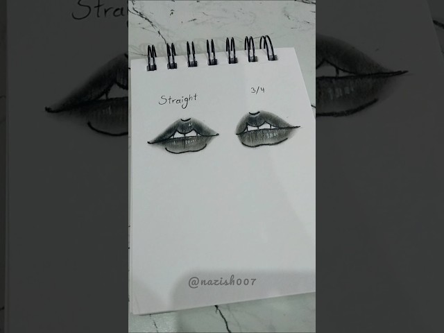 Drawing lips straight & 3/4 #drawing#tutorial #art #lips #howtodraw #sketch #shorts