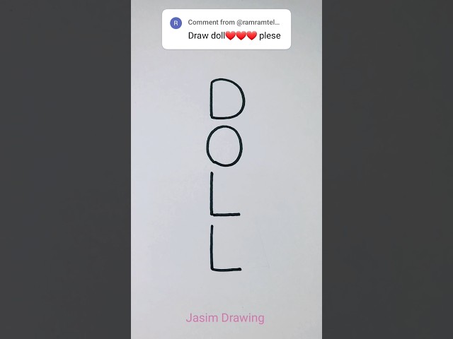 Draw Doll 🪆 Using The Word DOLL