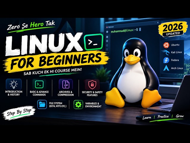 Complete Linux Course 2026 | Basic to Advanced Commands + Cyber Security Basics