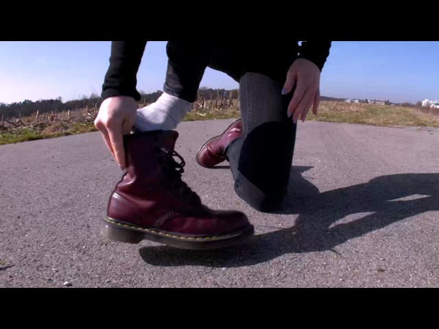 VR 8K | Julia Shows Her Red Dr. Martens Boots | Socks, Soles & Shoe Close-Up | VR Preview