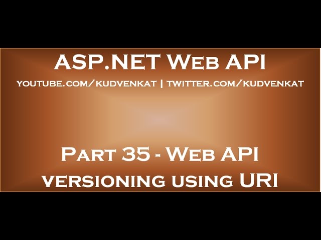 Web API versioning using URI
