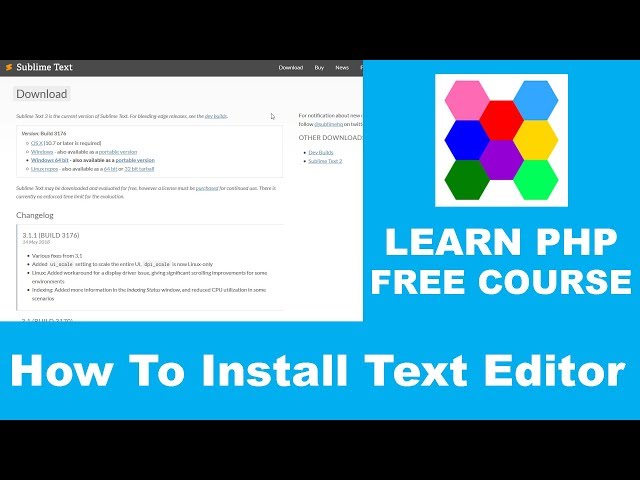 Learn PHP - Part 2 | How To Install Text Editor