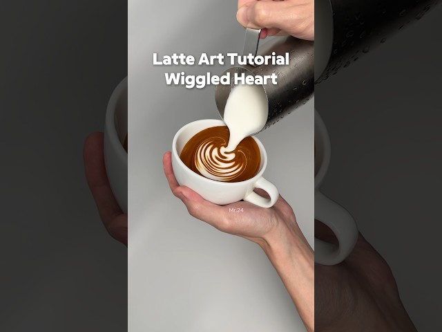 10-Second Latte Art Tutorial: Wiggled Heart 拉花教學 #latteart #coffee