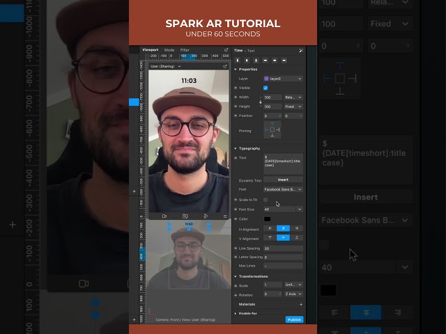 How to add Timestamp (Current Time) to your Instagram Filter | Spark AR Studio Shorts Tutorial