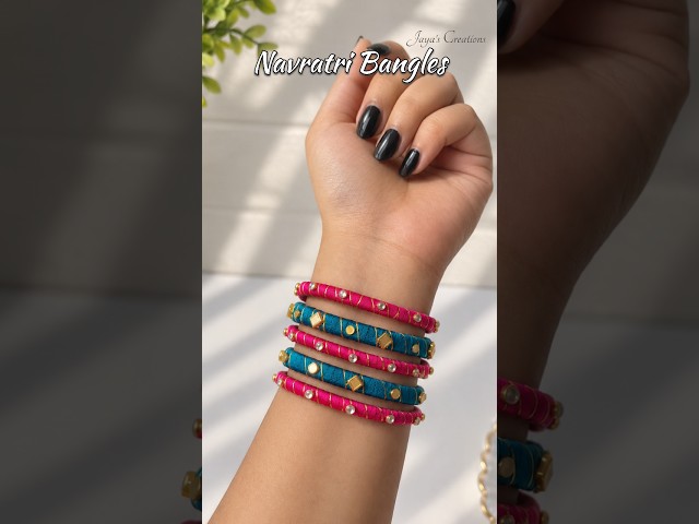 Navratri Handmade Bangles | DIY Jewelry #diy #handmade #navratri #outfit #shorts #viral #viralvideo