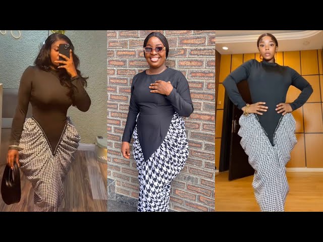 How to Cut and Sew a Deep BASQUE DRESS with DRAPED RUCHED SKIRT | Freehand method