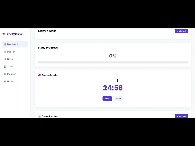 STUDYMATE project using HTML/CSS/JavaScript #hackathon #project #computerscience 