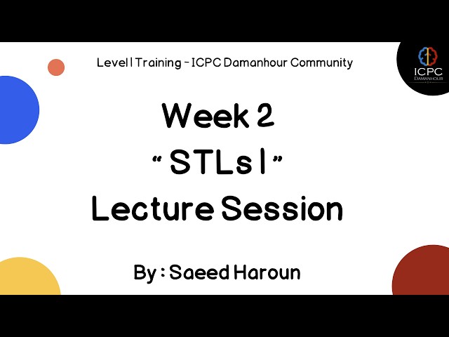 STLs1 | Pair , Array ,  Vector | Implementation | Lecture Session (level 1 2026) | ICPC Damanhour