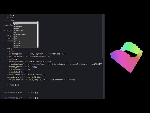 Pointless 🌈 stairs with CSS variables & Houdini magic 🎩🐇✨