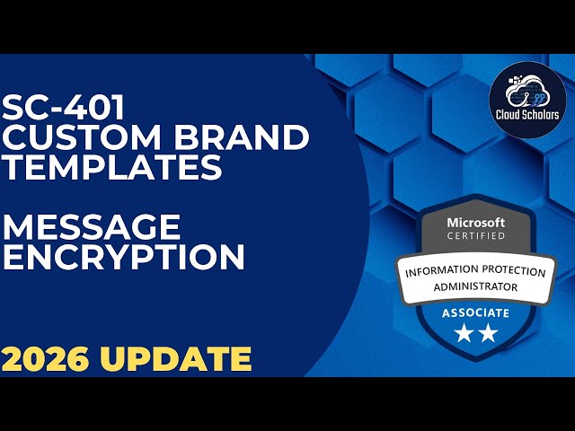 SC-401 Microsoft Purview Message Encryption Custom Brand Templates Message Encryption