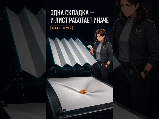 Крыша из одного листа: магия складчатой геометрии | S4:E2 #Оригами #STEM #FoldedPlates #Shorts