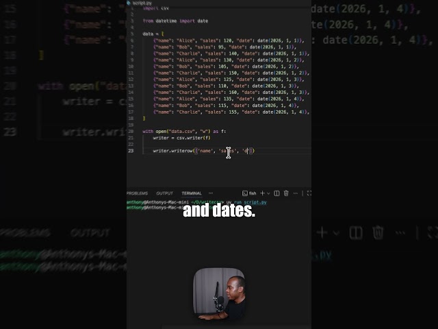 This is how you write to CSVs in Python