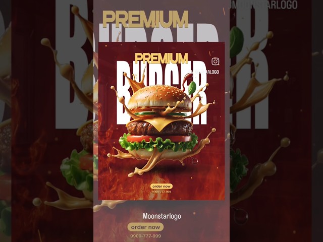 Burger Banner Design That Actually Sells #photoshop #graphicdesign #food