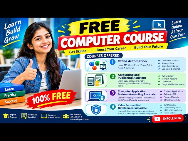 Apply kloi ia ka  free Computer course bad phin ioh ruh ka Stipen man u bnai, NIELIT Shillong.