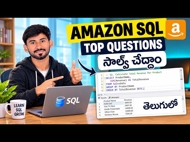 SQL Interview Questions and Answers in Telugu | Crack Any Tech Interview (With Live Examples)