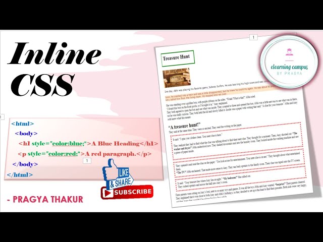 CSS - Inline Style Sheet - background color, text color, font size, margin, padding, borders