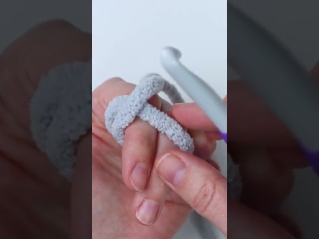 How To Attach Yarn To Crochet Hook (with a Slip Knot) #shorts