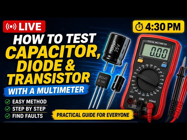 How to Test Capacitors, Diodes & Transistors with a Multimeter | Practical Electronics