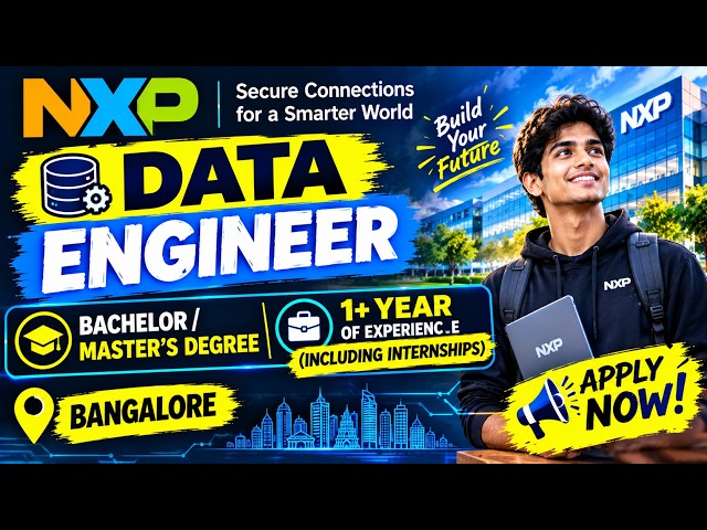NXP Data Engineer Hiring 2026 | NXP Semiconductors Hiring 2026 | Data Engineer | 1+Y Exp | Bangalore