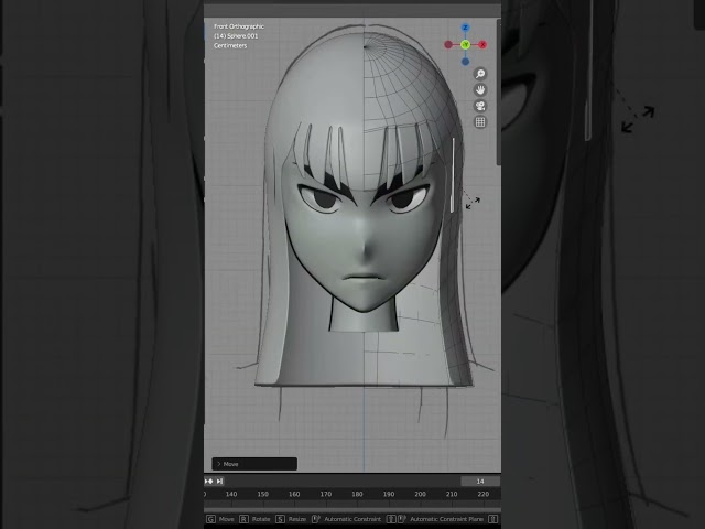 Satsuki from Kill La Kill modeled in Blender.