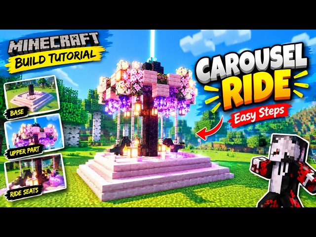 How to Build a Carousel Ride in Minecraft! 🎠 | Easy Build Tutorial
