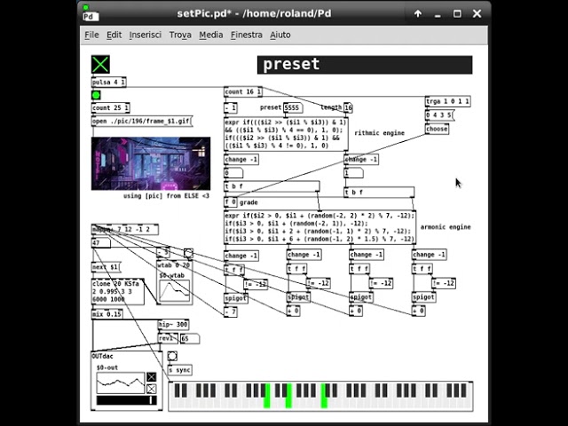 When math becomes music: Bitwise rhythms & open-voicing chords in Pure Data