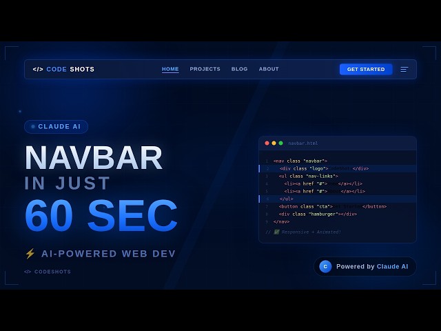 Build a Full Navbar with Claude AI in Just 60 Seconds!