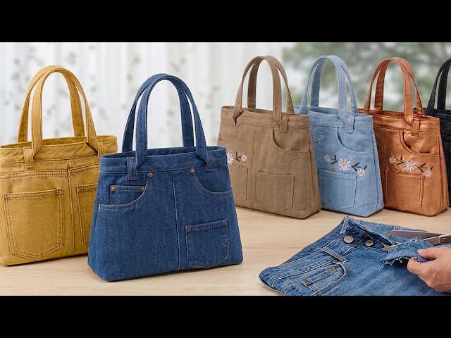 From Old Jeans to a Stunning Bag | Full Sewing Process - Cutting and Sewing