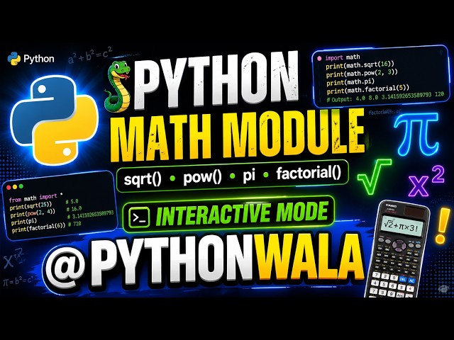 Stop Calculating Manually! Use Python's Math Module: SQRT | POW | PI |FACTORIAL