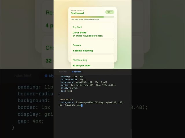 Stallboard... #css #code #shorts