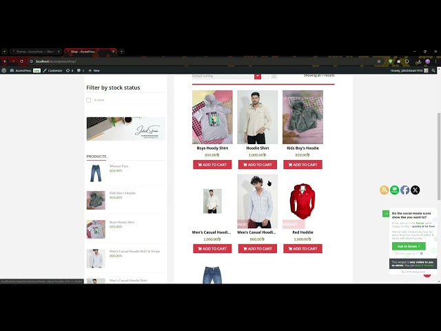 Wordpress E-Commerce Website Practice With free Theme