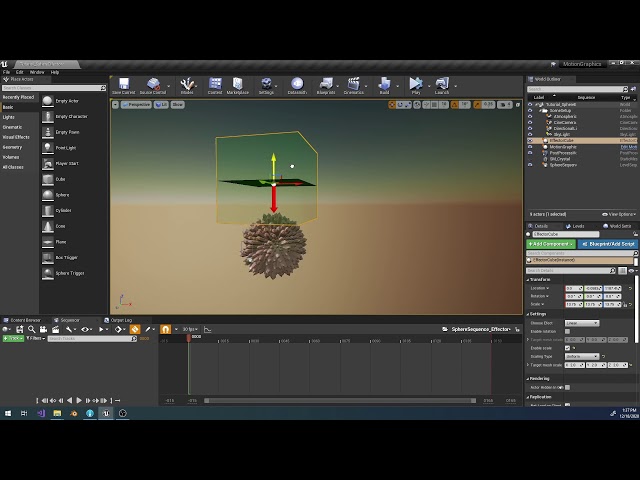 Cube Effector and scatter by surface in UE4. Motion Graphic Tools