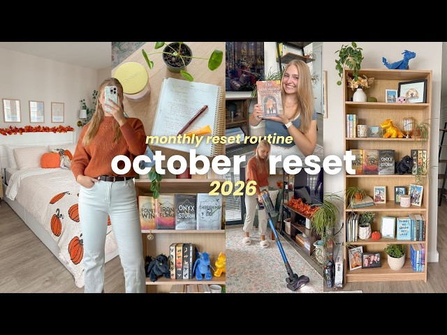 october reset vlog 🎃 cleaning & organizing, monthly intentions, planner setup + fall decor refresh!