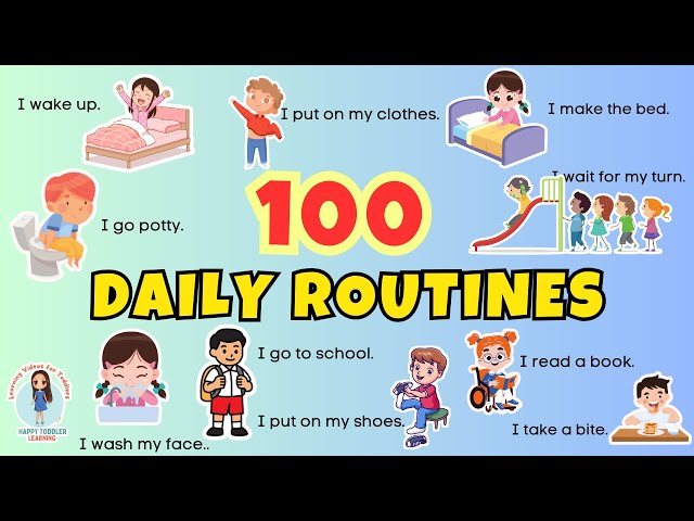 100 Daily Routine English Sentences | First Words for Babies | English Vocabulary for Beginners