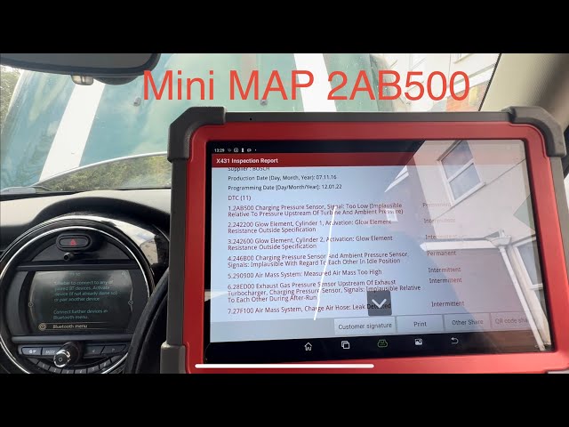 Mini BMW MAP 2AB500 Fault Code 