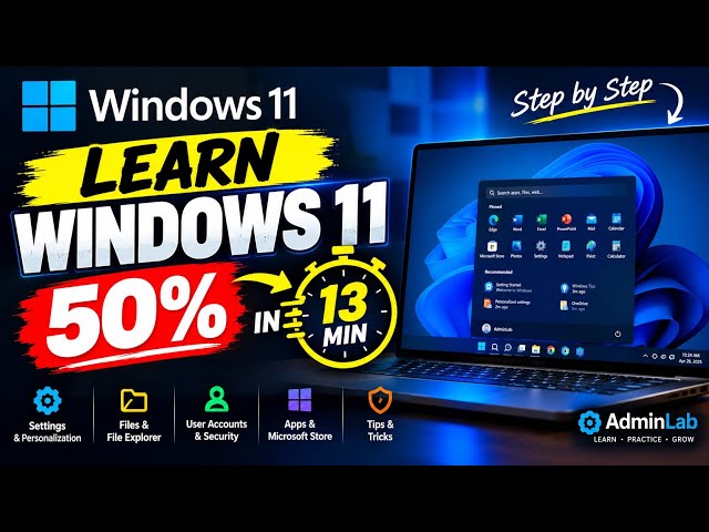 👉 Learn Windows 11 50% in 13 Minutes | Windows 11 Tutorial for Beginners