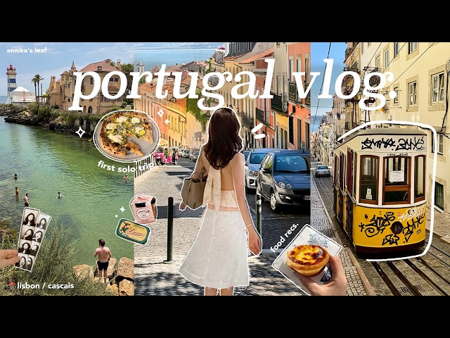 solo trip to portugal 🐠 exploring lisbon, so much good food, beach day, cafes, shopping, tinned fish